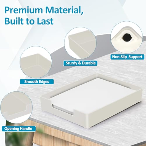 Desk Organizer Tray, 1-Pack A4 Letter-Size Tray, Plastic Printer Paper Holder, Rectangular Desktop Stackable File Holder for Office Supplies School Home, Mail Document Storage Containers (White) - color: White-1 Pack