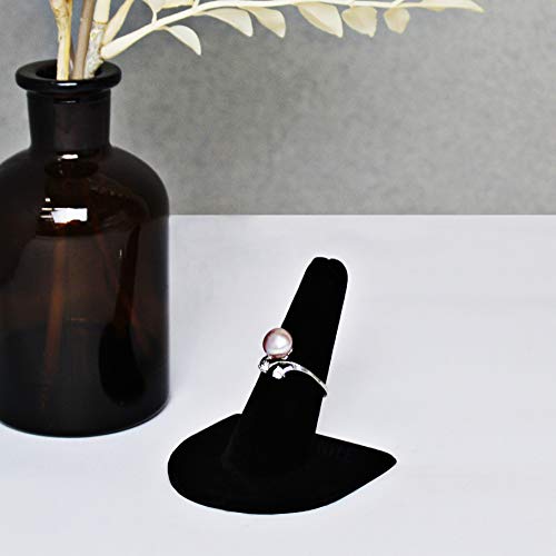 MOOCA 6 Pcs Set Finger Ring Stand Jewelry Display Holder Showcase Velvet Ring Storage Drawer Jewelry Stands for Shows, Black Velvet - color: Black Velvet