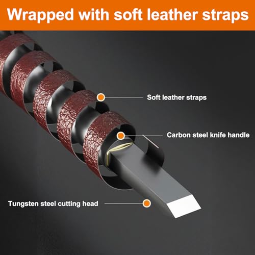 BAIQI Tungsten Steel 8 Pcs Hand Carve Tool Kit for Enthusiast to Engrave Soft Limestone and SlateStone Alabaster Wood Soap Stone Seal Sculpture DIY Craft (10 PCS Carve Tool Set)