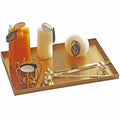 FREELOVE Gold Tray for Bathroom Vanity Brass Decor, Small Candle Holder, Rectangle Soap Dish, Brushed Square Plate, Coffee Table Toilet Back Modern Antique, 8''X12'' - size: 11.9" x 8" x 0.6"