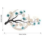 SanBouSi Large Luxury Golden 3D Ginkgo Leaf Metal Wall Decor Large Modern Metal Wall Art Sculpture Green Ginkgo Decorative Wall Sculpture for Living Room Bedroom 43inch