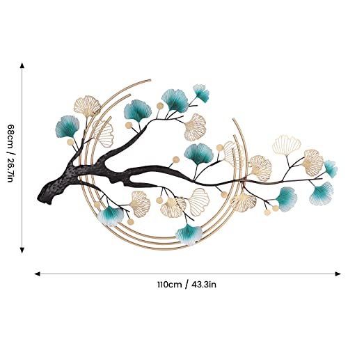 TdiriNar Metal Wall Art Decor For Living Room, 3D Ginkgo Tree Leaf Metal Wall Art Wall-Mounted Sculpture, Modern Luxury Hanging Nature Art Decor for Living Room Bedroom Kitchen Decoration Gifts