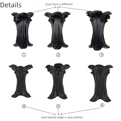 Vintage Gothic Ceramic Vase, 8.74×6.46×5.63inches, Matte Black Flower Vase for Red & Black Roses,Dark Academia Witchy Aesthetic Vase for Bedroom Living Room Dining Table