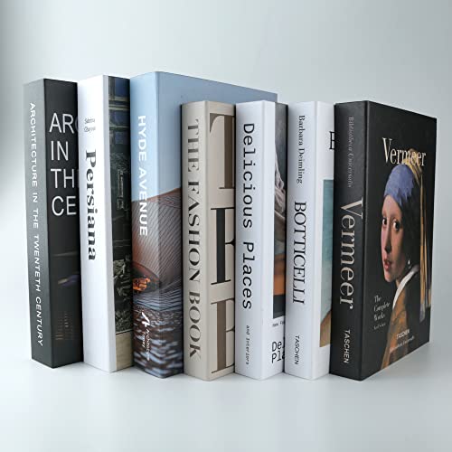 PTShadow 7 Pcs Decorative Books for Home décor,Black and whiteshelf Decor Accents Library décor for Home Sweet Stacked Books - color: 7 Pcs Black and White