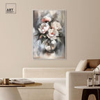 Art Remedy Glass Vase Flowers Canvas Luxury Floral Art, White Frame, 36" x 54" - color: White Frame, size: 55"L x 37"W