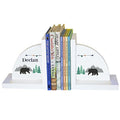 My Bambino Personalized Bookends Custom White Wood Book Ends for Children's Books | Baby Shower & Nursery Gift (Mountain Bear) - color: Mountain Bear