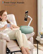 SAIJI Tablet Pillow Stand for Bed – iPad & Kindle Holder with Flexible Dual Axis Arm & Microbead Cushion, 360° Adjustable Lap Beanbag Phone Holder Fits Devices with 4.7"–15.6" Screens (Cyan) - color: Cyan