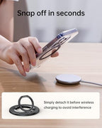 SYNCWIRE Carbon Fiber Magnetic Phone Ring Holder for MagSafe - Magnet Phone Grip Stand with 360° Rotation & Reinforced Hinge Compatible with iPhone 16 15 14 13 Pro Max Plus MagSafe Accessories - color: Single Ring-1PCS-Carbon Fiber