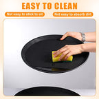 Zopeal 8 Pieces Black Round Restaurant Serving Tray, Plastic Non Slip Surface Food Meals Server Tray with Raised Edges for Home, Kitchen, Restaurant, Cafeteria, Bar (14") - size: 14"