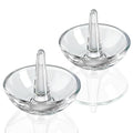 H&D HYALINE & DORA 2 Pack Round Glass Jewelry Dish Jewelry Tray Ring Dish Birthday Holiday Gifts for Women Mom(3.1 Inch) - color: round shaped 3.1in-2pcs