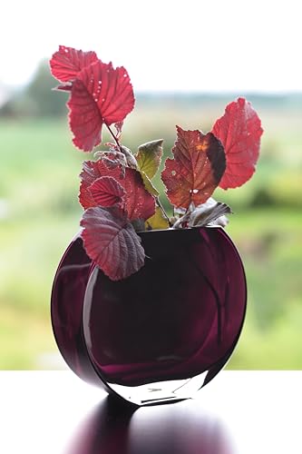 Glass - Vase - Amethyst - Round - 9.25" Long - Heavy Durable - Made in Europe - by Barski