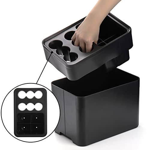Elsjoy Black Umbrella Stand, Entryway Umbrella Organizer, Compact and Efficient with Removable Drip Tray, Holds 10 Umbrellas - color: Black
