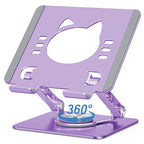 Aoviho Tablet Stand 360° Rotating Aluminum Holder - Adjustable, Portable & Foldable Monitors Stand for iPads, Compatible with 4-13.3" Tablets, Purple - color: Purple