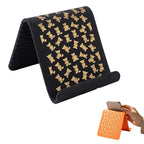 Silicone Phone Stand with Aluminum, Foldable Multi-Angle Adjustable Holder, Anti-Slip Desktop Stand for Phone Tablet Laptop, Portable Roll-Up Stand for Travel & Office (Black#3) - color: Black#3