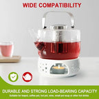 KAYCROWN Teapot Warmer, Ceramic Tea Warmer for Teapot, Tealight Warmer with Tealight Holder for Heating Coffee Milk Tea Warmer, Teapot Heater (White)