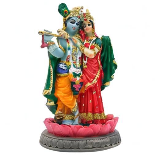 alikiki Indian God Radha Krishna Statue - 5.7”H Hindu Goddess Radha and God Krishna Sculptur India Murti Item Home Office Temple Mandir Shrine Altar Pooja Item - size: 5.7”H