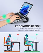 Soqool Laptop Stand for Desk, Ergonomic Detachable Laptop Riser, Aluminum MacBook Stand, Compatible with 12-17'' All Laptops Such as MacBook Pro/HP/Dell/Lenovo, Black - color: Black