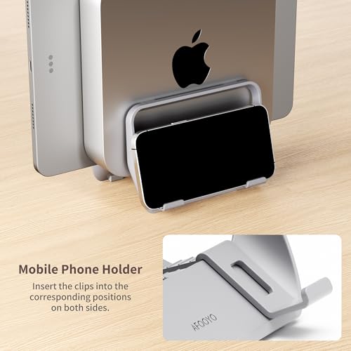 AFOOYO Mac Mini Stand, ABS Vertical Holder - Universal Fit for Mac Mini 2010-2024 M1 M2 M4 Pro, Compatible with Laptop & Mini PC (Gray)