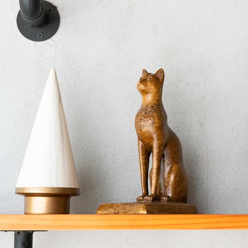 Book Ends Retro Cat Decorative Bookends, Vintage Antique Heavy Duty Egyptian Cat Hold Books Collectors, Black Decor for Office/Shelves/Living Room Father (Wood Grain) - color: Wood Grain