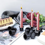 Coshar 30pcs Candle Holders Candlestick Holder Cup Candle Drip Protectors Empty Case for Candle Making, 30x25mm, Aluminum - size: 30x25mm(Black)