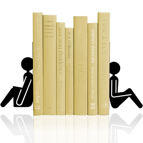 Bookends Metal Book Ends, Abstract Readers Decorative Bookends for Bookshelf, Book Organizer for Desk Home Office School Bookshelf Decor, Black - 1 Pairs - color: Abstract Readers