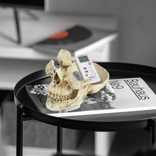 Mrlikale Skull Glasses Stand Holder, Creative Eyeglasses Holder, Sunglasses Spectacle Display Rack, Key Holder Resin Sculptures for Entryway, Home, Office, Desk, Nightstand (White) - color: White