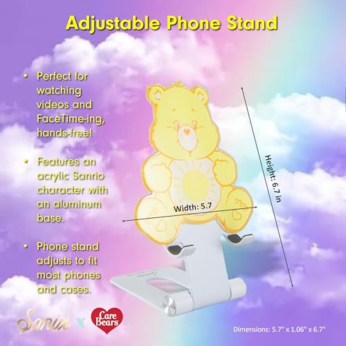 Sonix x Care Bears Character Phone Stand | Adjustable Cell Phone Holder, Desk Stand, Dock | Funshine Bear - color: Funshine Bear