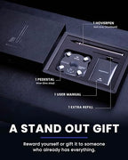 novium Hoverpen - Luxury Pen for Men & Women, Vertically Standing Executive Ballpoint Pen with Top Grade Free-Flowing Ink Refill, Metal Made, Unique Gifts, Luxury Pen for Men, Mens Gifts Ideas - color: Dark Grey