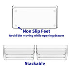 Simple Houseware Clear Drawer Organizer for Office Bin Desk Storage, 3.25"x 6.25", 6 Packs - size: Medium Size