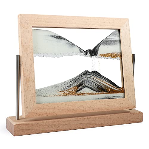 Bochino Moving Sand Art Picture Dynamic Sand Picture 3D Sand Art Frame Sandscape Moving Sand Picture for Home & Office Décor - color: Gold