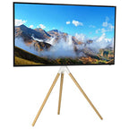 VIVO Artistic Easel 45 to 65 inch LED LCD Screen, Studio TV Display Stand, Adjustable TV Mount with Swivel and Tripod Base, White Bracket, Light Wood Legs, STAND-TV65AW - color: White - Wood