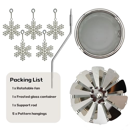 iLaJao Rotary Tea Light Carousel Angel Rotary Candle Holders Spinning Tealight Holders Christmas Decoration for Tabel Centrepieces Gift for Mom Women Wife Birthday-6 ¼ Inch Tall (Snowflake) - color: Snowflake