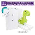 Decorably Stego and Trex Dinosaur Book Ends for Kids Books - 1 Set Non-Skid Wooden Decorative for Boys Room, Baby's Nursery, Classroom Decor - style: Stego & Trex