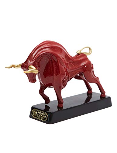 HAUCOZE Wall Street Bull Statue Animal Sculpture Lucky Figurine Gift Modern Home Decor Art for Bedroom Red Polyresin 9.0 Inch - color: Red, size: Medium