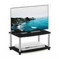 Furinno Turn-N-Tube No Tools 2-Tier Elevated TV Stand, Stainless Steel Tubes, Americano/Chrome, 13191AMSS - color: Americano/Chrome, size: 2-Tier