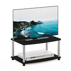 Furinno Turn-N-Tube No Tools 2-Tier Elevated TV Stand, Stainless Steel Tubes, Americano/Chrome, 13191AMSS - color: Americano/Chrome, size: 2-Tier
