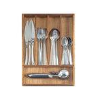 KITEISCAT Acacia Wood Silverware Organizer, Kitchen Utensil Drawer Organizer for Forks, Knives & Spoons, 5-Compartment Cutlery Tray, Flatware Holder - size: 5 Compartments
