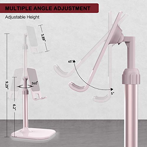 Doboli Cell Phone Stand, Valentine's Day Gifts for Teens Girls Boys Adults Women Men Mom Wife, Phone Stand for Desk, Phone Holder Stand Compatible with iPhone and All Mobile Phones Tablet, Pink - color: rose gold pink
