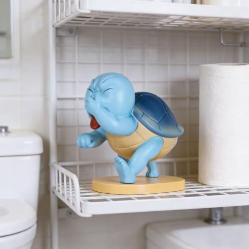 QIANLING Funny Sea Turtle Holding Nose Bathroom Decor Statues, Coastal Beach Sea Turtle Bathroom Decor - Quirky Toilet Sculptures and Figurines, Nautical Ocean Centerpieces for Beach House, Seaside - color: Blue