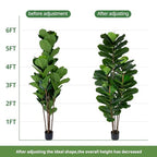 Yepdin Faux Fiddle Leaf Fig Tree 6 FT - Artificial Ficus Tree with Tall Artificial Plants Large 69 Fiddle Leaves - Lifelike Fake Trees for Home Decor Living Room Indoor Outdoor - style: 6 FT