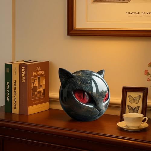 Black Cat Sculpture - color: Red