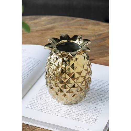 A&B Home 6" Pineapple Vase, Gold Gold/Modern Chic