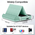 KDD Tablet Pillow Stand, Multi-Angle Viewing Ipad Holder for Lap, Bed and Desk, Foldable Soft Pad Dock with Stylus Mount Compatible with Ipad Pro 12.9, 10.5, 11, Air, Mini, Phones, Books, E-Reader - color: Green