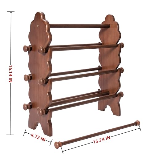 Two-Sided Wooden Jewelry Bracelet Holder Display Stand with 6 Removable Holders - 3 Tier Bar Bangle Organizer Perfect for Organizing and Showcasing Bracelets, Watches, and Accessories - style: 6 Tier-Brown