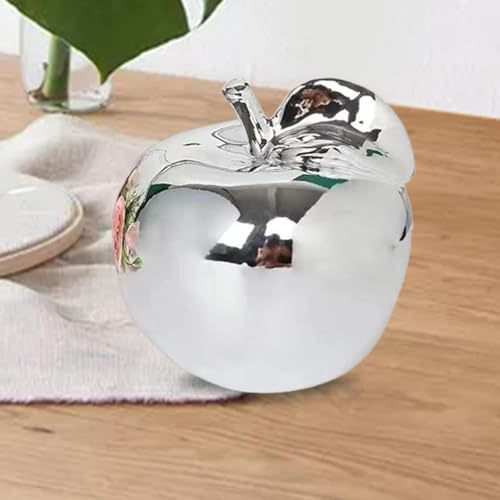 Fenteer Fruit Sculpture Desktop Statue Delicate Ideal Gifts Artistic Ornament Ceramic Figurine for Rooms Porches Desktops Homes Cafes, Silver, M - color: Silver, size: Medium