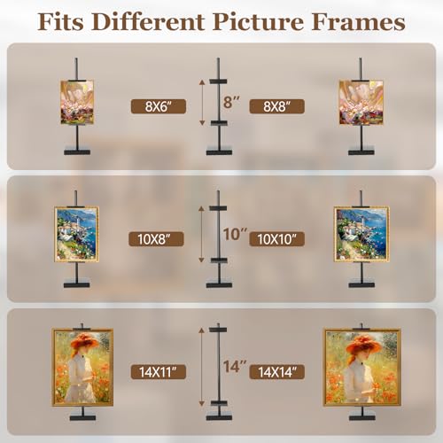 1pcs Adjustable Tabletop Easel Stand for Picture Frames, Picture Easels for Display, Gold Easel, Picture Frame Stand, Adjustable Art Easel.(18inch,Black) - color: Black, size: 18inch