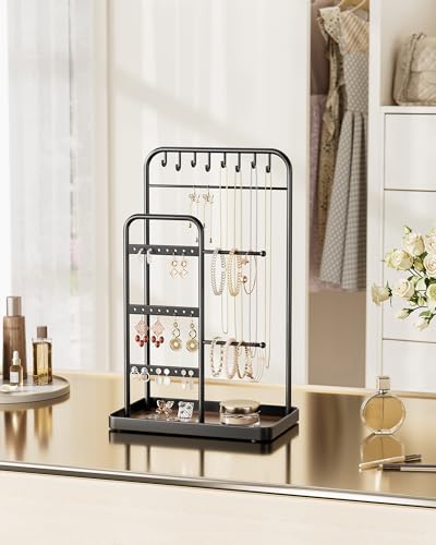 pickpiff Jewelry Holder Stand: Jewelry Display for Necklace, Bracelet, Earring, Ring, Black - color: Black