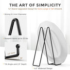 TR-LIFE 12 Inch Plate Stands for Large Heavy Duty Display - Metal Picture Frame Holder Stand + Table Top Easels for Decorative Platter, Book, Plaque, Photo (2 Pack) - size: 12 Inch