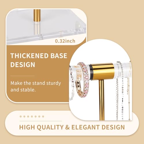 Necklace Holder Bracelet Holder, Gold Acrylic Jewelry Display Stand Crystal T Bar Jewelry Organizer Gift for Women(1-Tier 1pc) - style: 1-Tier 1pc
