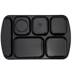G.E.T. 6 Compartment School Cafeteria Tray, Right Handed, 10" x 15", Black (12 Pack) - color: Black, size: 10" x 15", style: 12 Pack Right Handed Trays